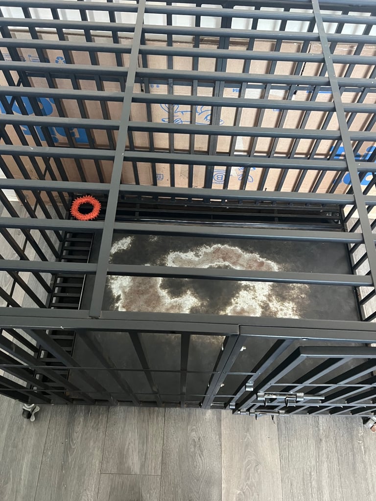 Solid dog cage