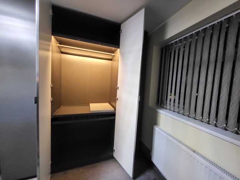 Pax custom made wardrobe grey 