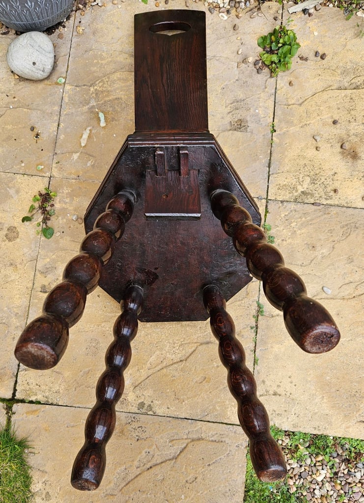 Antique Carved Oak Spinning Chair Circa 1910
