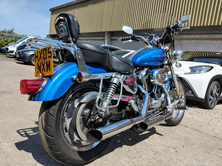 2005 05 HARLEY DAVIDSON XL 1200 C XL1200 CUSTOM SPORTSTER BLUE CUSTOM CRUISER