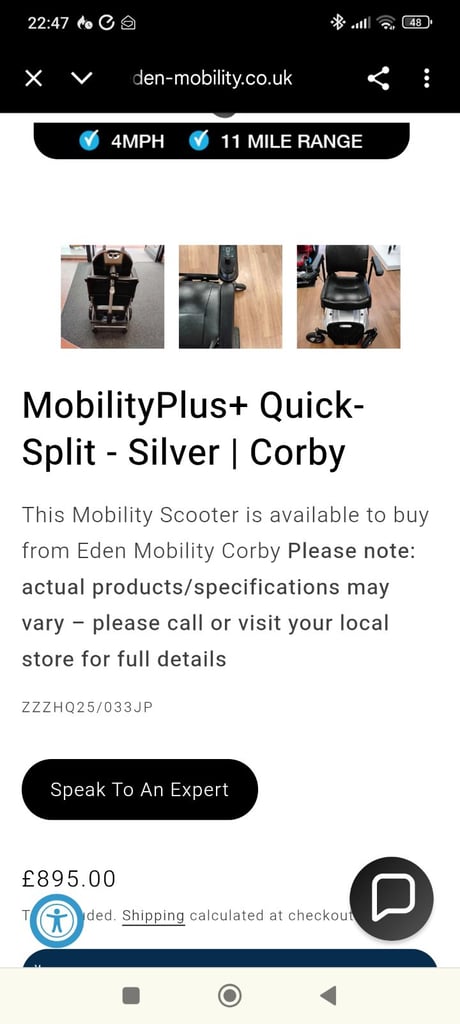 Mobility Plus electric wheelchair 