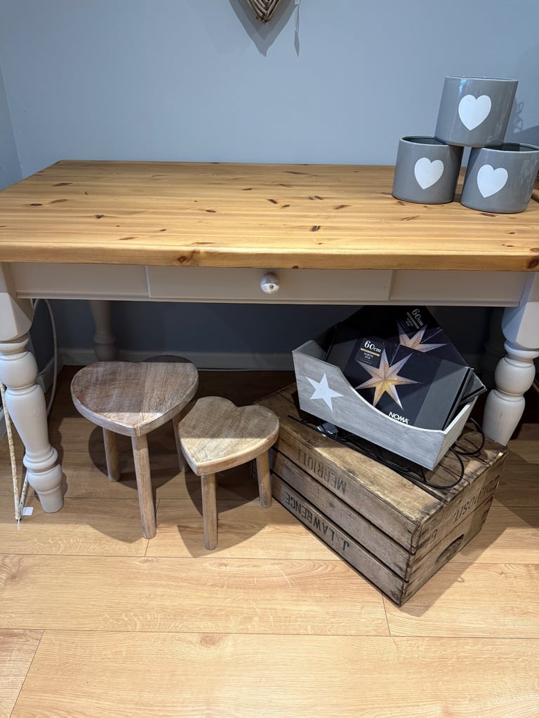 image for Solid Pine Farmhouse Dining Table 