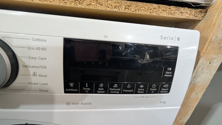  BOSCH SERIES 6 WHITE WASHING MACHINE 9KG-1400RPM SPIN-ANTI STAIN-QUICK WASH-TOP SPEC - EX DISPLAY