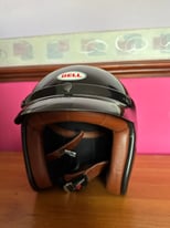 Bell Open Face Retro Crash Helmet Gloss Black Size XL