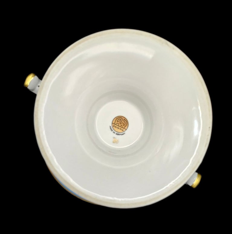 Bavarian German Vintage Eared Porcelain Bowl by Rudolf Wachter (1950s-1970s)