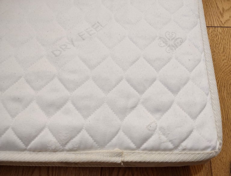 John Lewis Dry Feel Natural Coir Spring Cot Bed Mattress 140x70cm High Quality Pre-Owned