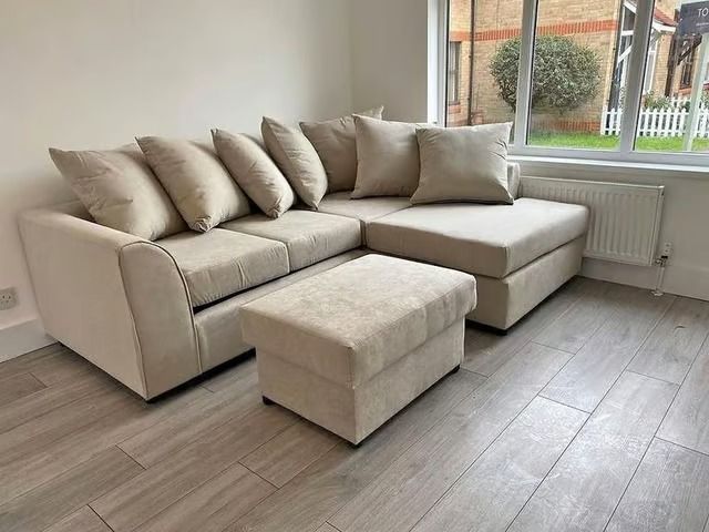 image for Modern Dylan Corner & 3+2 Sofa – Elegant Plush Fabric | UK Stock **
