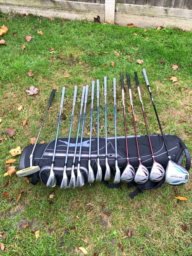 Ladies Golf Club Dunlop / Adams Golf Full Set With A New Slazenger Stand Bag 