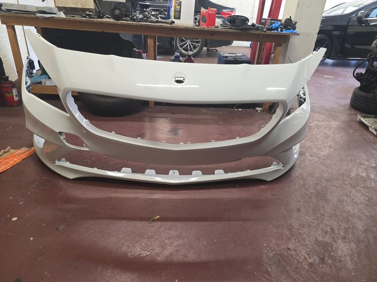 image for Mercedes CLA 13 - 19 Front Bumper Primed with Template For Parking Sensors 