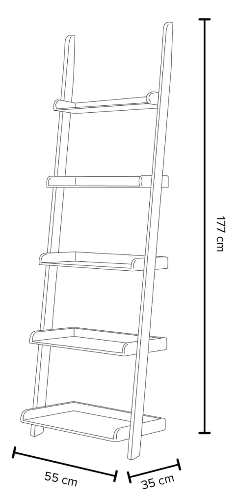 Leaning Ladder Shelves - Bamboo/White