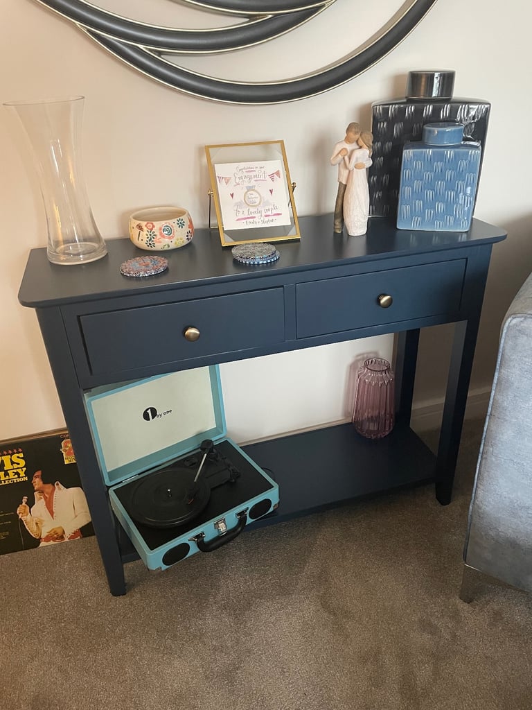 image for Elegant Blue Console Table - As New Condition