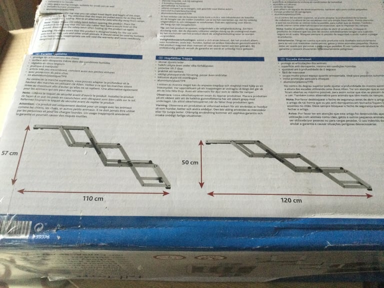 Dog ramp, foldable, three steps