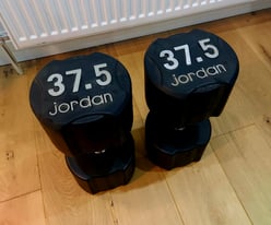 image for 2x 37.5kg Jordan commercial rubber dumbbells 