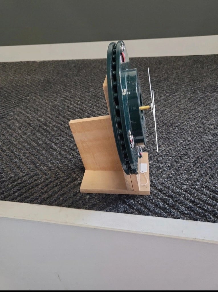 Upcycled Handmade Brake Disc Clock With Stand