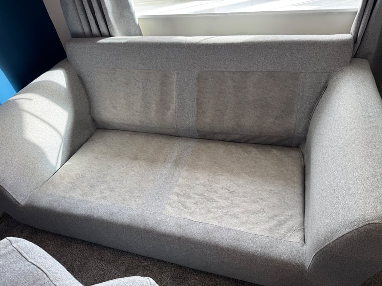 DFS Grey Sofa, Armchair and Footstool 