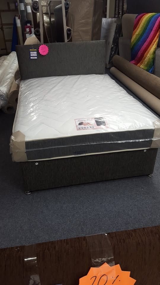 image for Cheap Divan Bed – Double Bed with Free Mattress – Free Delivery