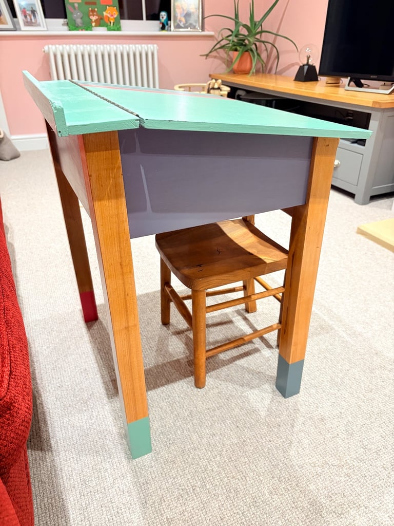 image for Child’s wooden vintage school desk