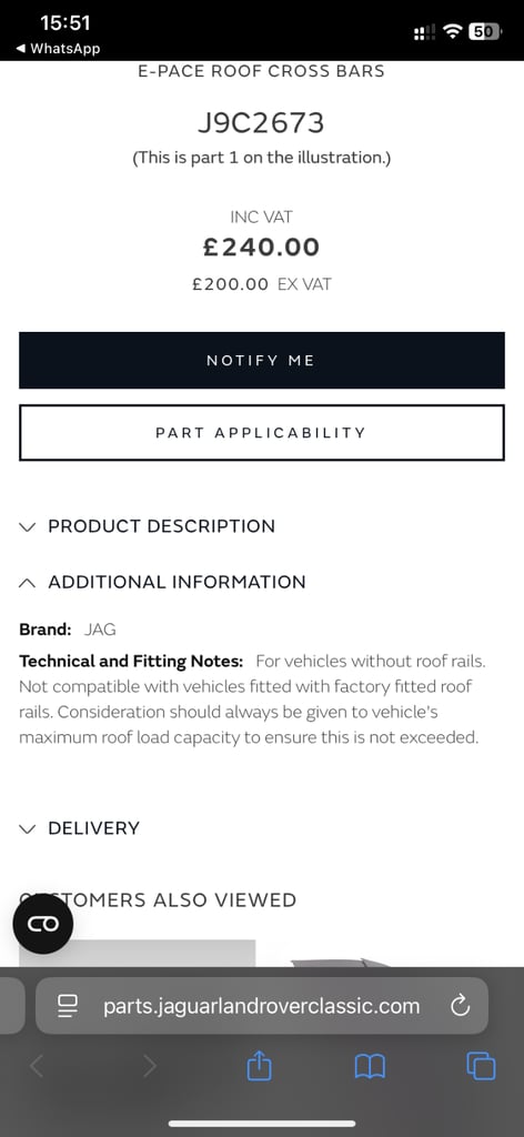 Jaguar EPace roof crossbar with 4 Thule bike rack 