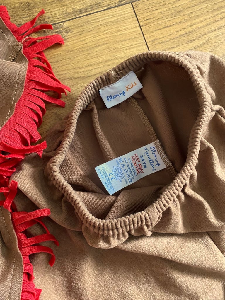 HALLOWEEN KIDS NATIVE AMERICAN INDIAN KIDS DRESS UP COSTUME BLOOMING MARVELLOUS AGE 3-4 YEARS 