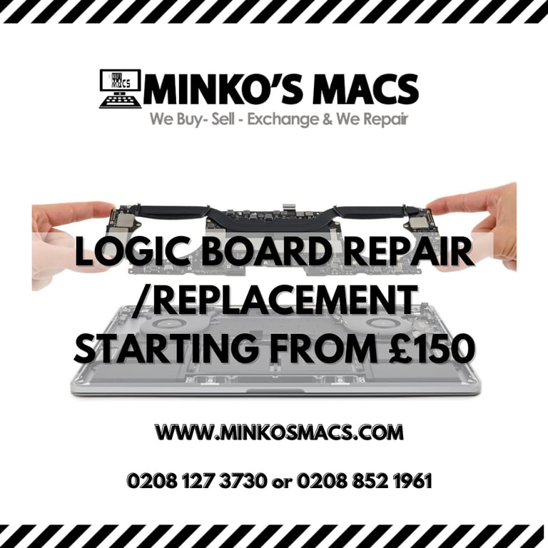 13" 15" Apple MacBook Pro Retina and Air Logic Board Replacement Express Repair Supplied And Fitted