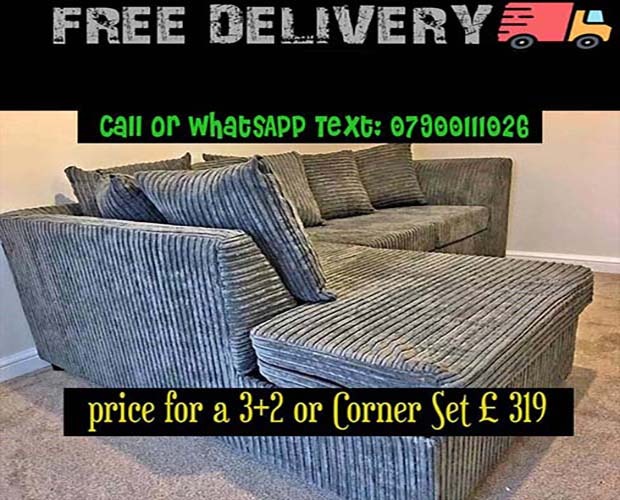 HighEnd Sofas set 2 and 3 seater fabric sofa corner sofa in
