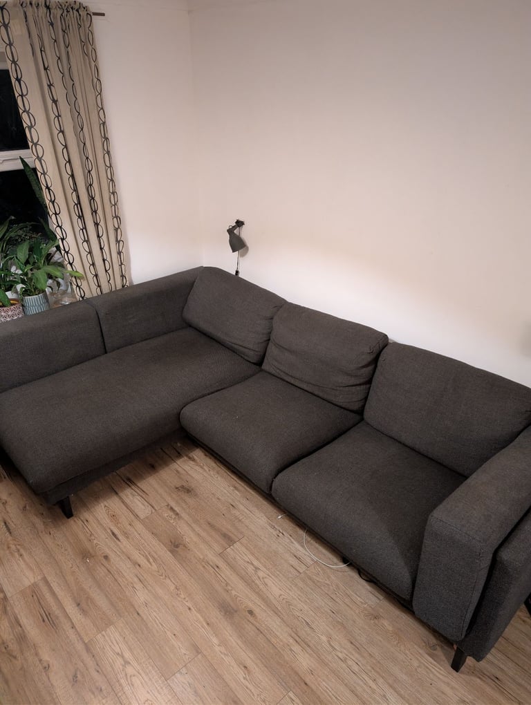 image for Ikea Nockeby right hand chaise lounges sofa dark grey