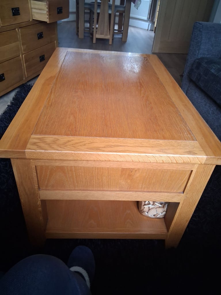 Solid oak coffee table 