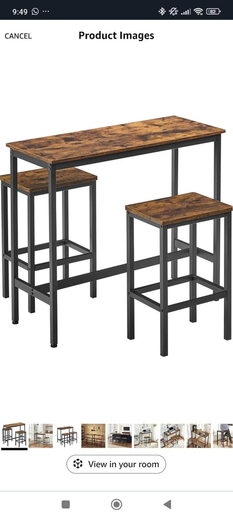 Brand new vintage style Dining Table Set, Bar Table and Stools