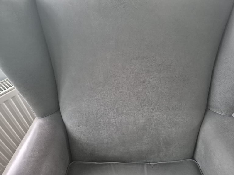 Wesley-Barrell Grey Leather Armchair