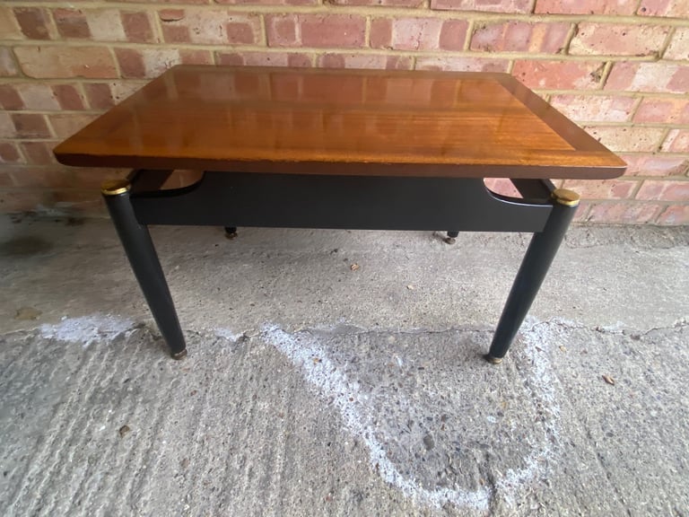 VINTAGE G PLAN LIBRENZA RANGE COFFEE TABLE IN TOLA AND BLACK EBONISED