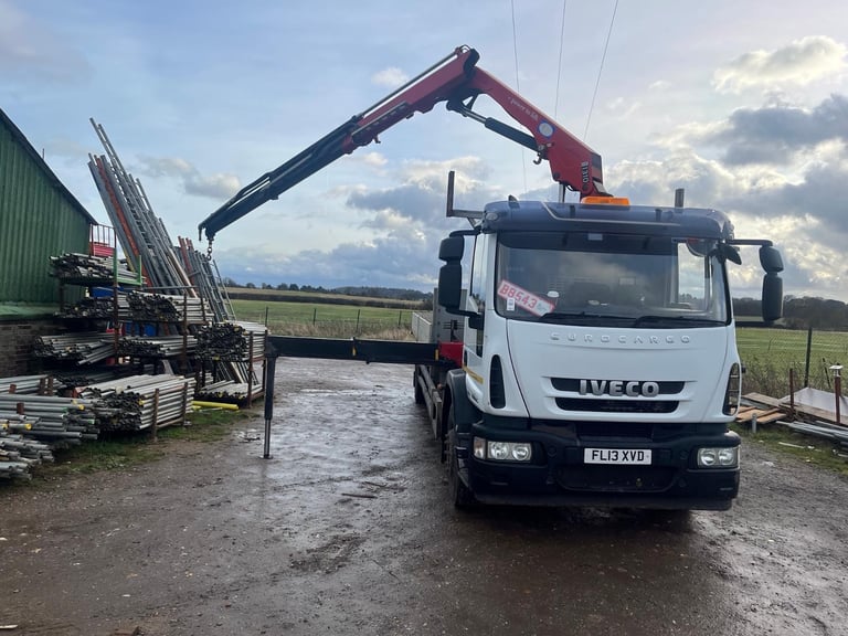 Iveco Eurocargo 18 ton Remote control, Hiab crane 180e25 aluminium, Dropside