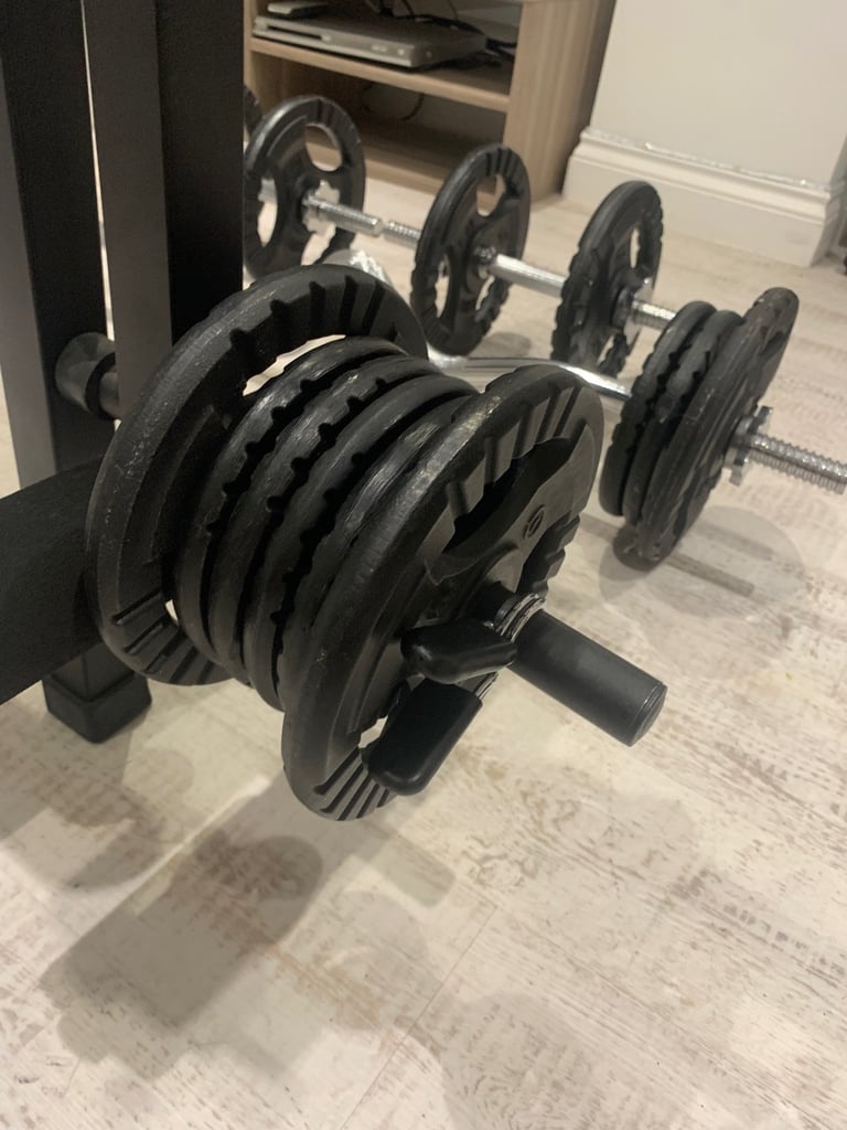 York Fitness B500 bench and weights 