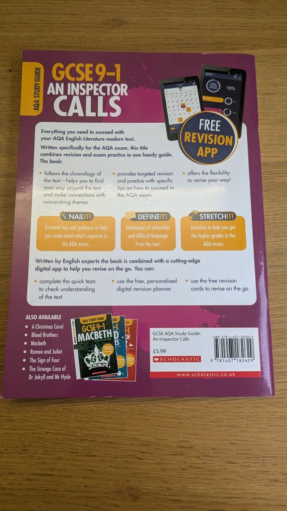 Scholastic AQA GCSE English Literature Study Guide An Inspector Calls
