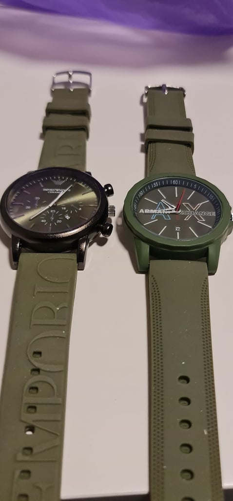 2 men watches stylish armani