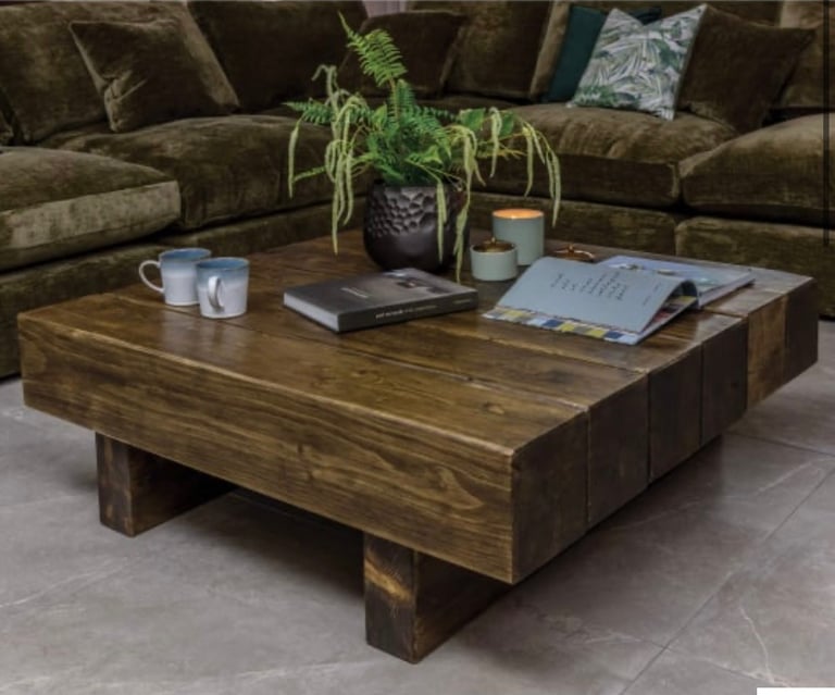 Valmiera Reclaimed Wood 110cm Log Coffee Table – Housing Units