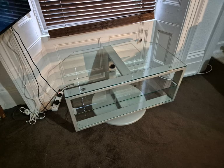 IKEA SVIND Swivelling TV/Audio Table Stand/Bench (steel/glass - heavy duty)