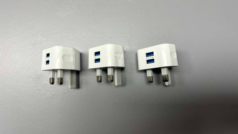 image for Kit 3x USB Charger Plug, 2 Port 2.1A/5V Fast Charge