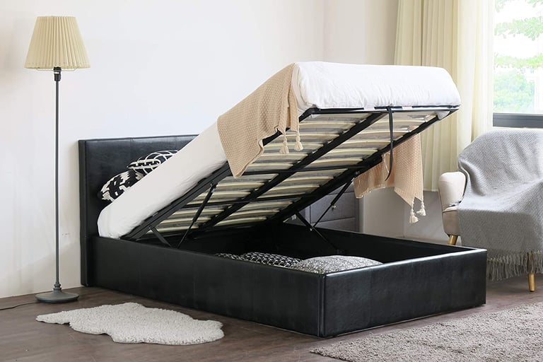 -DOUBLE LEATHER STORAGE BED new offers last 1 more day 