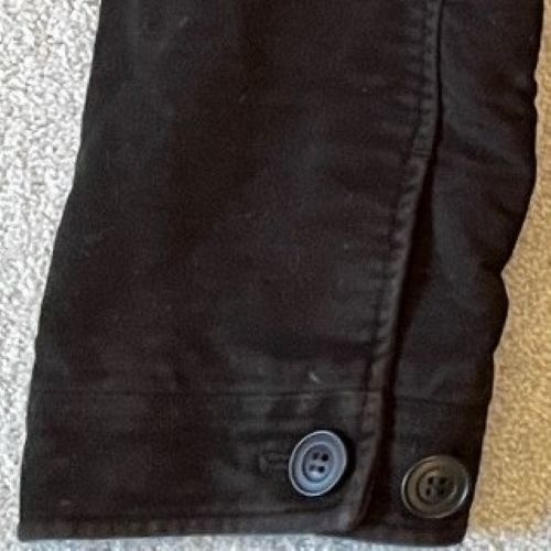 Maine New England black, brushed cotton, zip front, men's medium-sized jacket