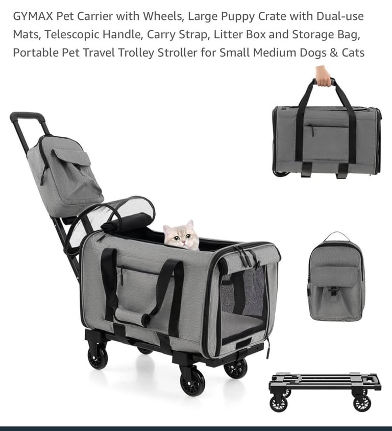 Cat carrier with wheels 