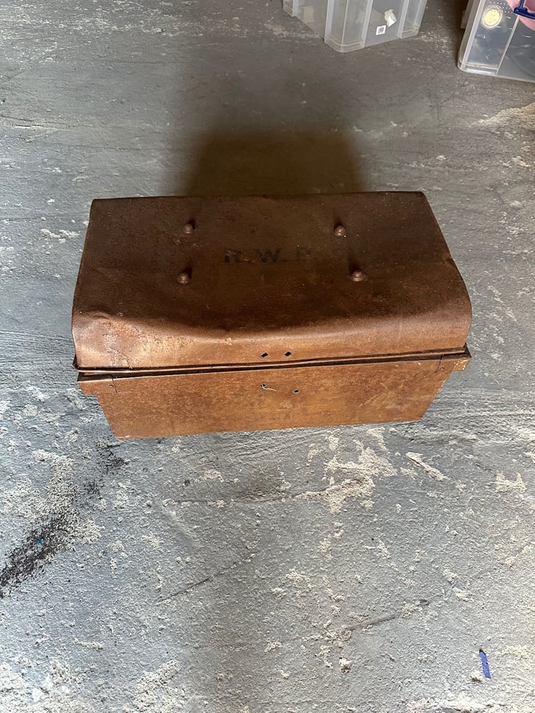 image for Antique Victorian R.W.R Tin Trunk / Chest