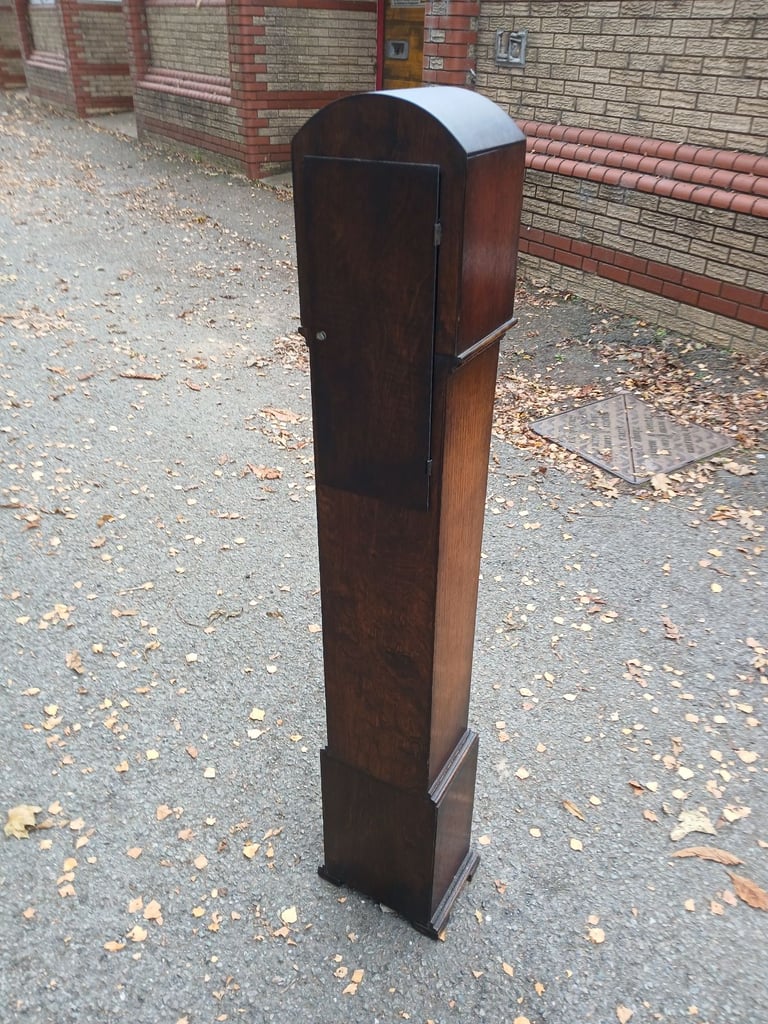 Lovely Oak 1930's Era Grandmother Clock 