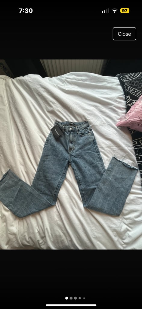 image for plt vintage petite wash long leg striaght jeans 