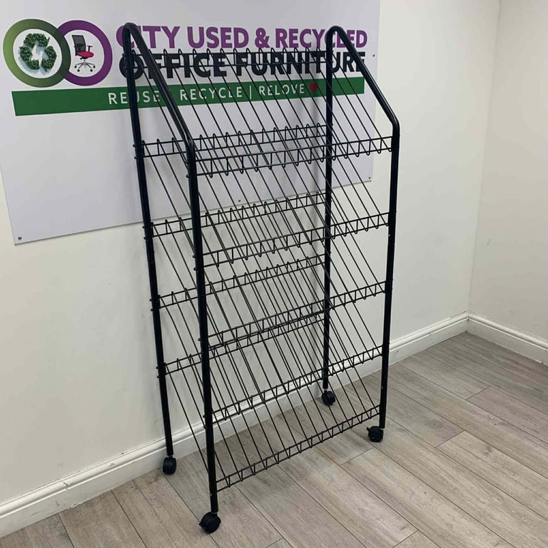 image for Black Wire Bookcase – 5 Shelves, H1610mm
