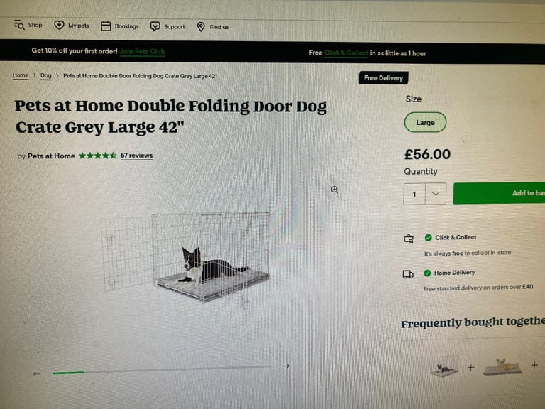 Dog Crate Double Door EXTRA LARGE