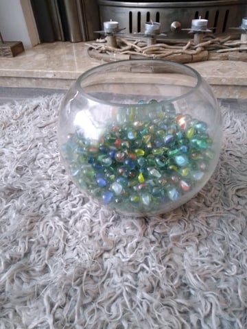 Large glass fish bowl full of retro marbles | in Skegness, Lincolnshire |  Gumtree