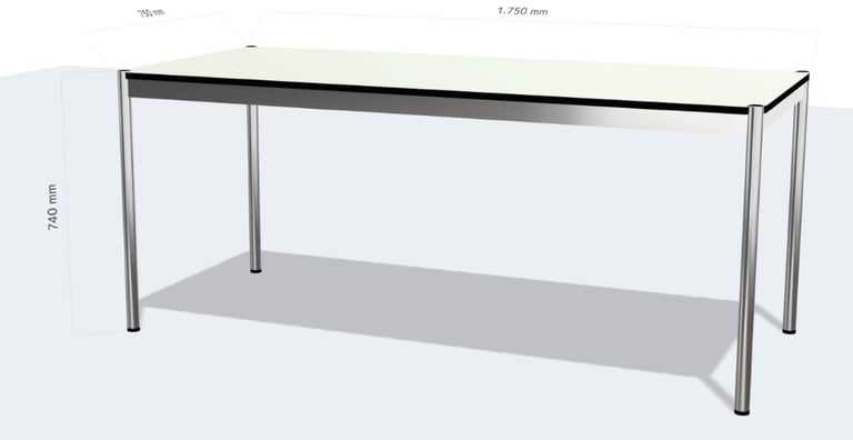 USM Haller, original table (Office/Dining), used, 175cm x 75cm, pearl grey