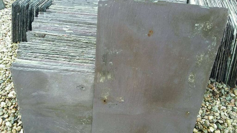 image for Bangor Blue Slates granite step scill roof ridge floor tiles chimney pot's 