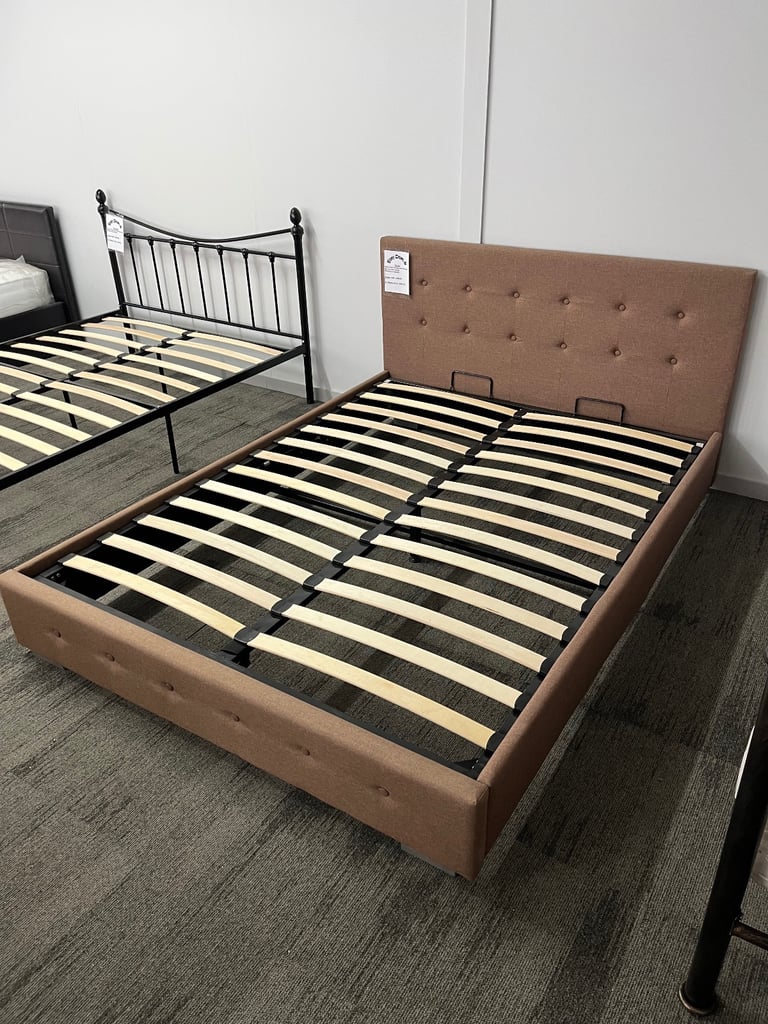 Nicole Mocha Fabric 5ft Kingsize Ottoman Bed Frame 