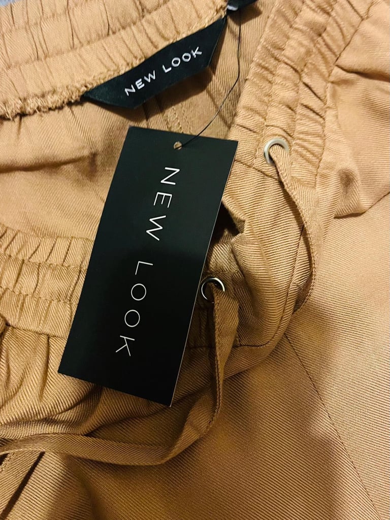 New Look Camel/Brown Cuffed Ankle Joggers - Size 12.
